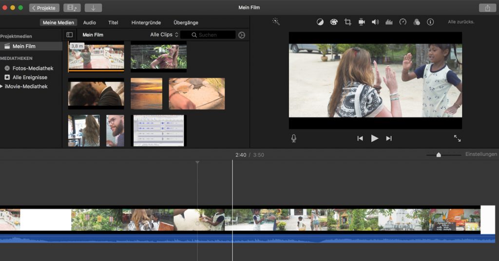 iMovie Screenshot | Video-Hilfe kostenlose Videoschnitt Programme Video-Hilfe Sebastian Fischer