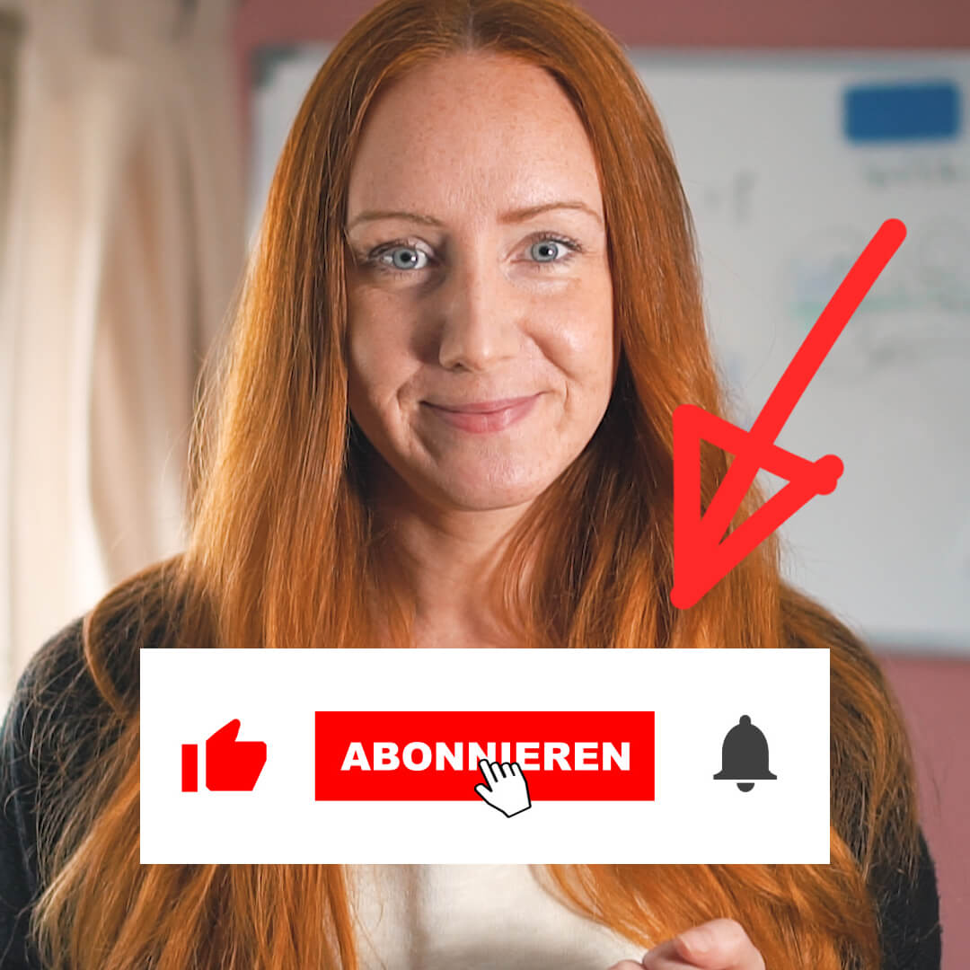 Frau hat einen YouTube Abonnieren-Button-Animation im Video