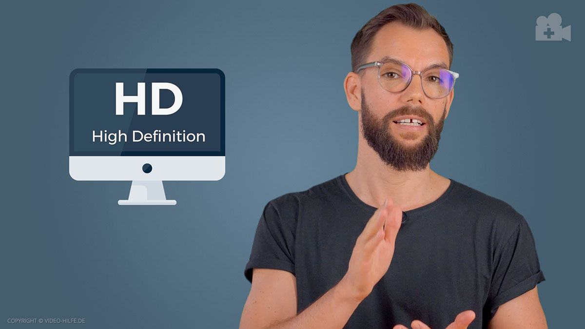 Erklärvideo als Video-Idee: Mann im Erklärvideo erklärt was High Definition ist