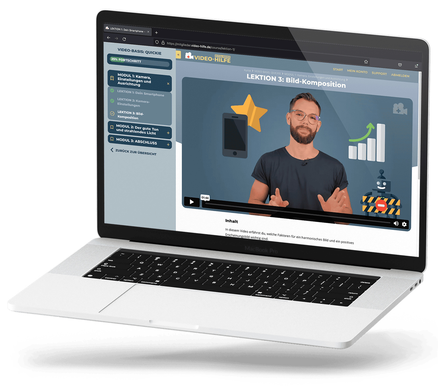 VIDEO-BASIS: QUICKIE Online-Kurs Laptop Vorschau